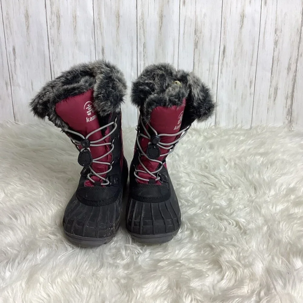 Kamik Girls Frost Lake Burgandy Snow Boats Size 1